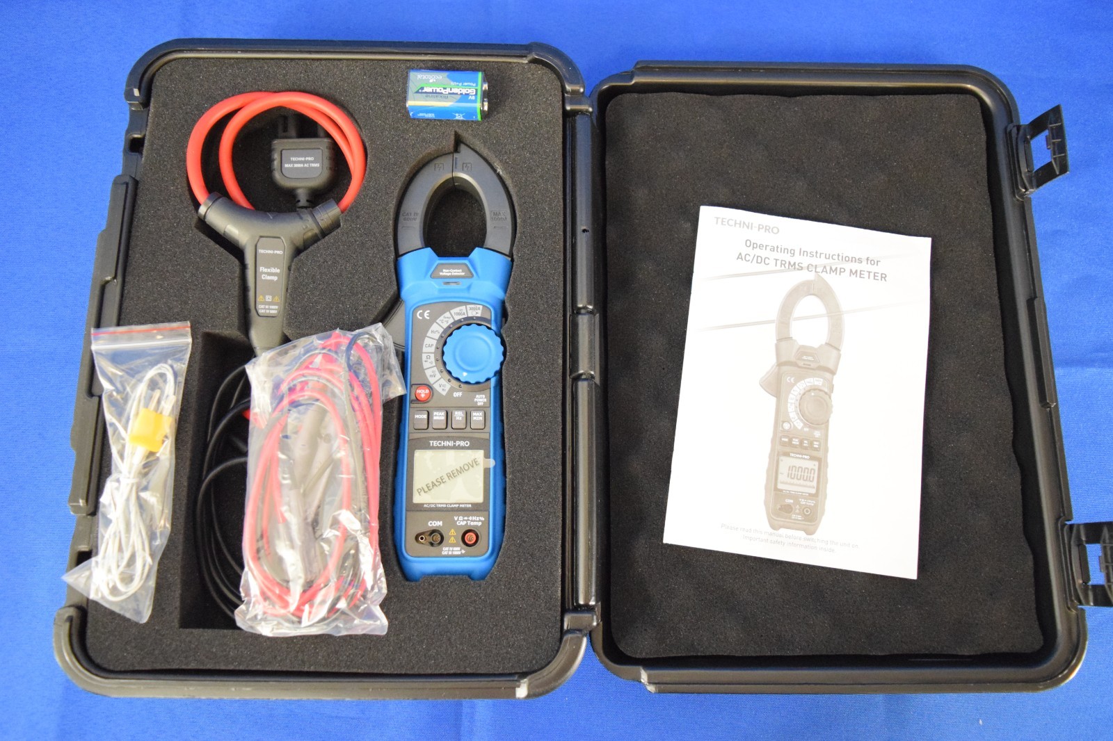 Techni-Pro TNP477 Heavy-Duty True RMS Clamp Meter with Flex Probe