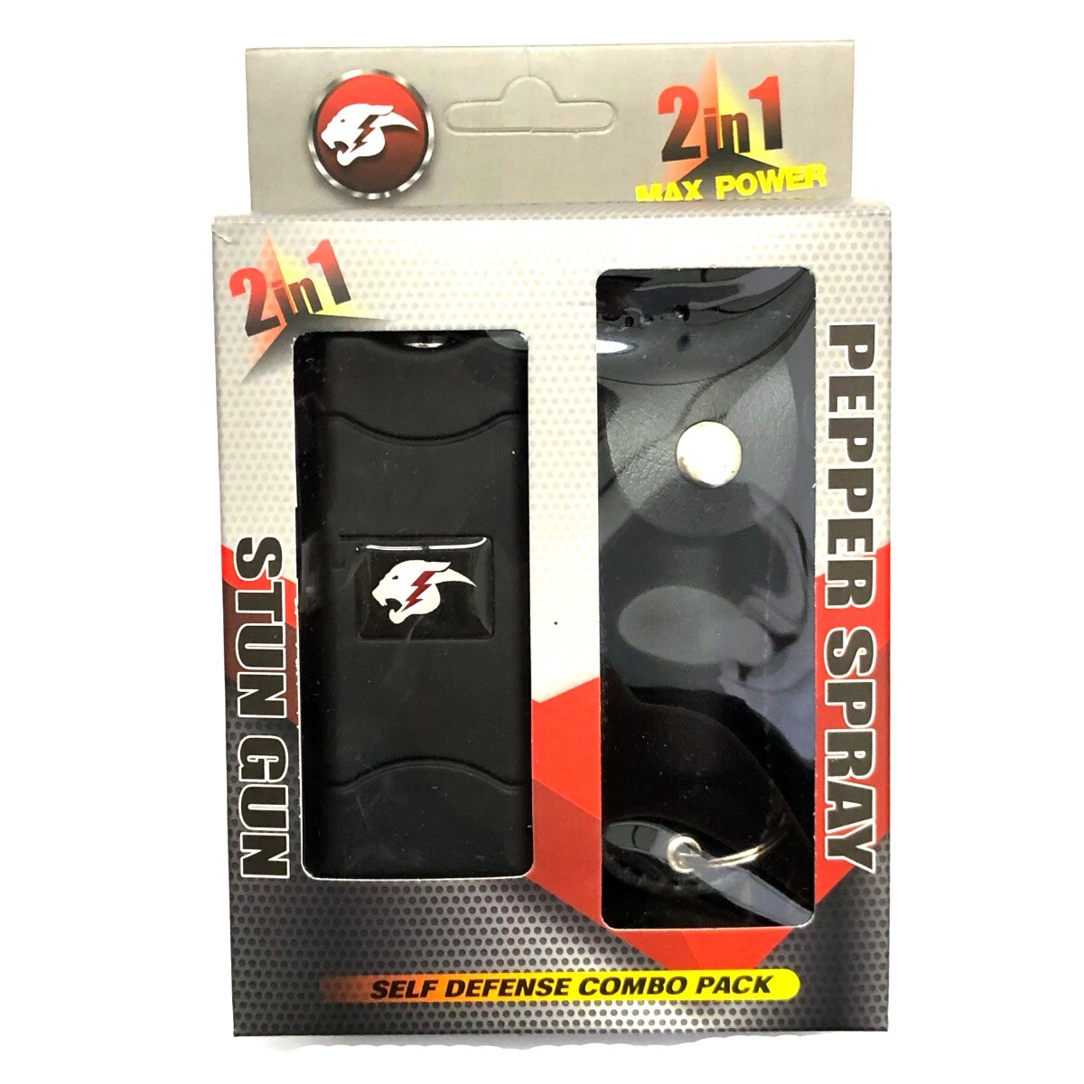 Self Defense Rechargeable Stun Gun + Spray with LED Light – Free Holster