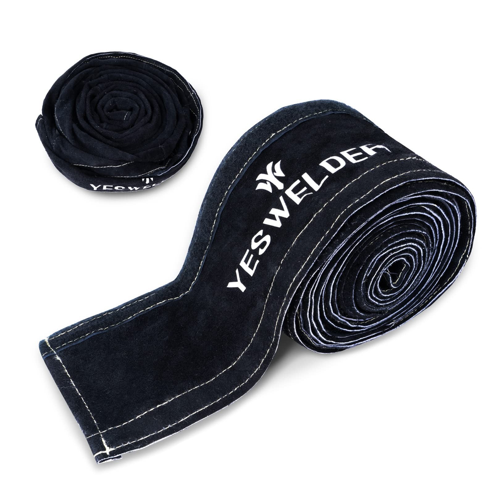 Flame Resistant Leather TIG Welding Torch Cable Cover – 25ft (7.6m) Black Sleeve