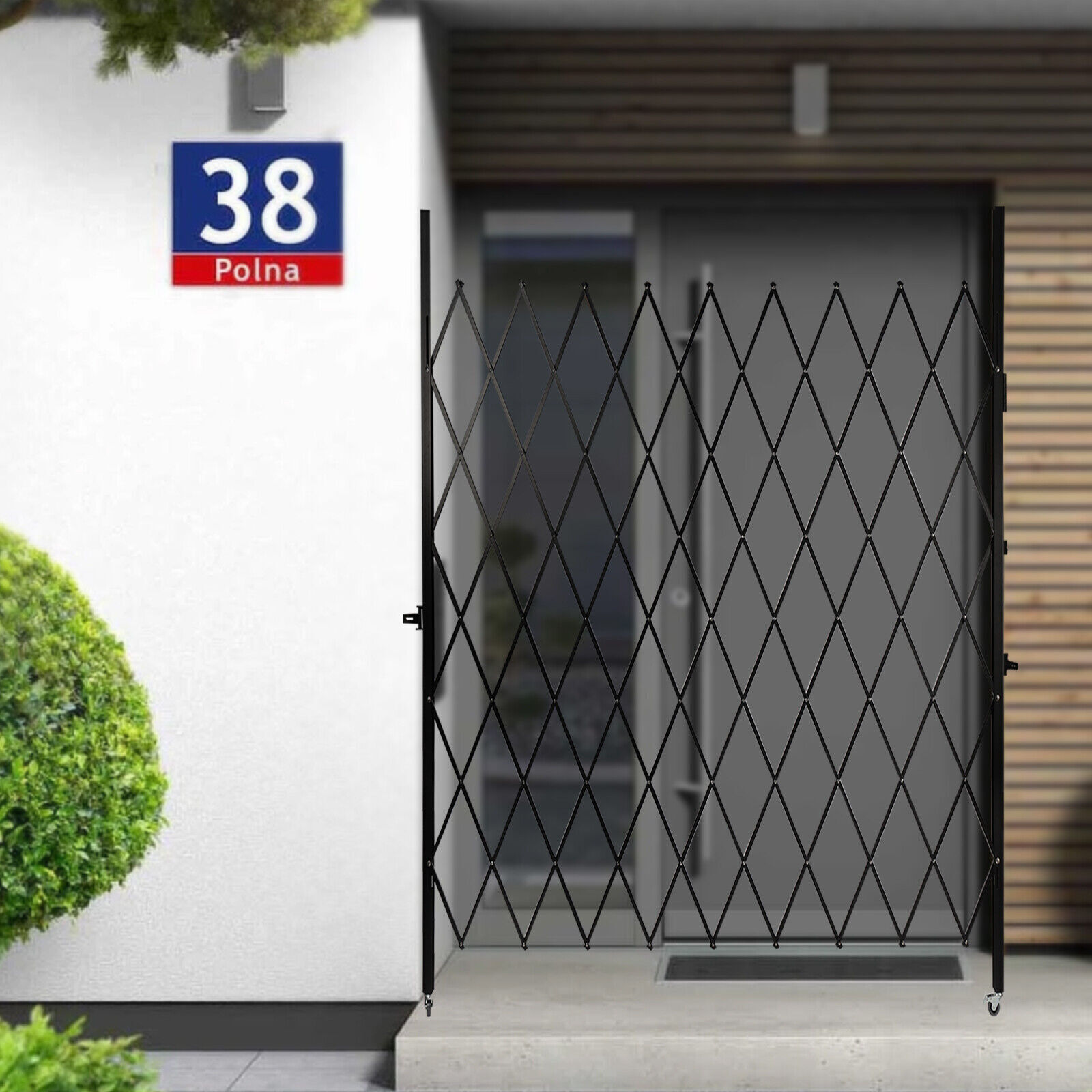 Single Folding Security Gate Folding Door Gate 7.22’H x 7.5’W Scissor Gate