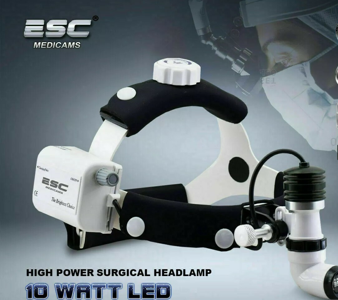 ESC Medicams Surgical Headlight ENT Dental Medical Endoscopy LED Wireless new