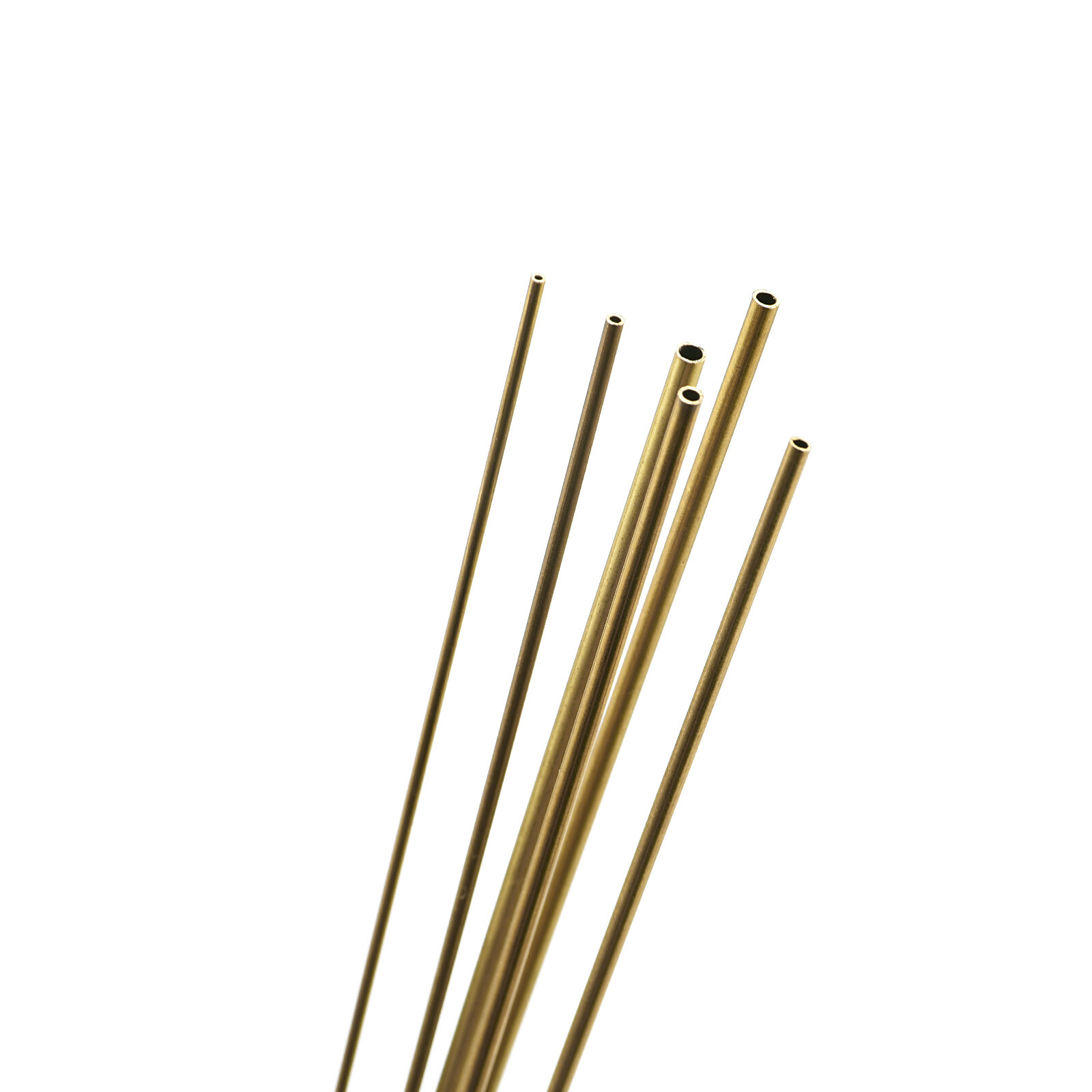 Pack of 6 Brass Tube 1mm 1.2mm 1.4mm 1.6mm 1.8mm 2mm x 0.2mm 300mm Metal Tubing