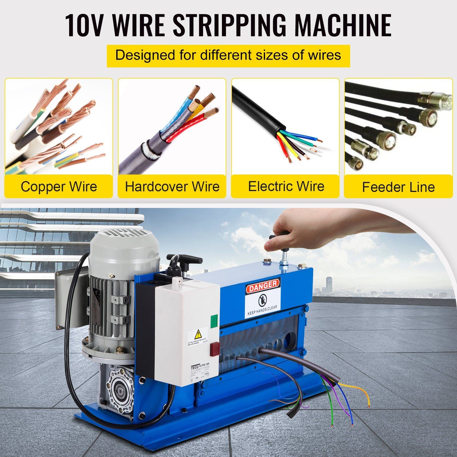 370W Professional Wire Stripper 11 Cutter Channels 18 AWG-1″OD Speed