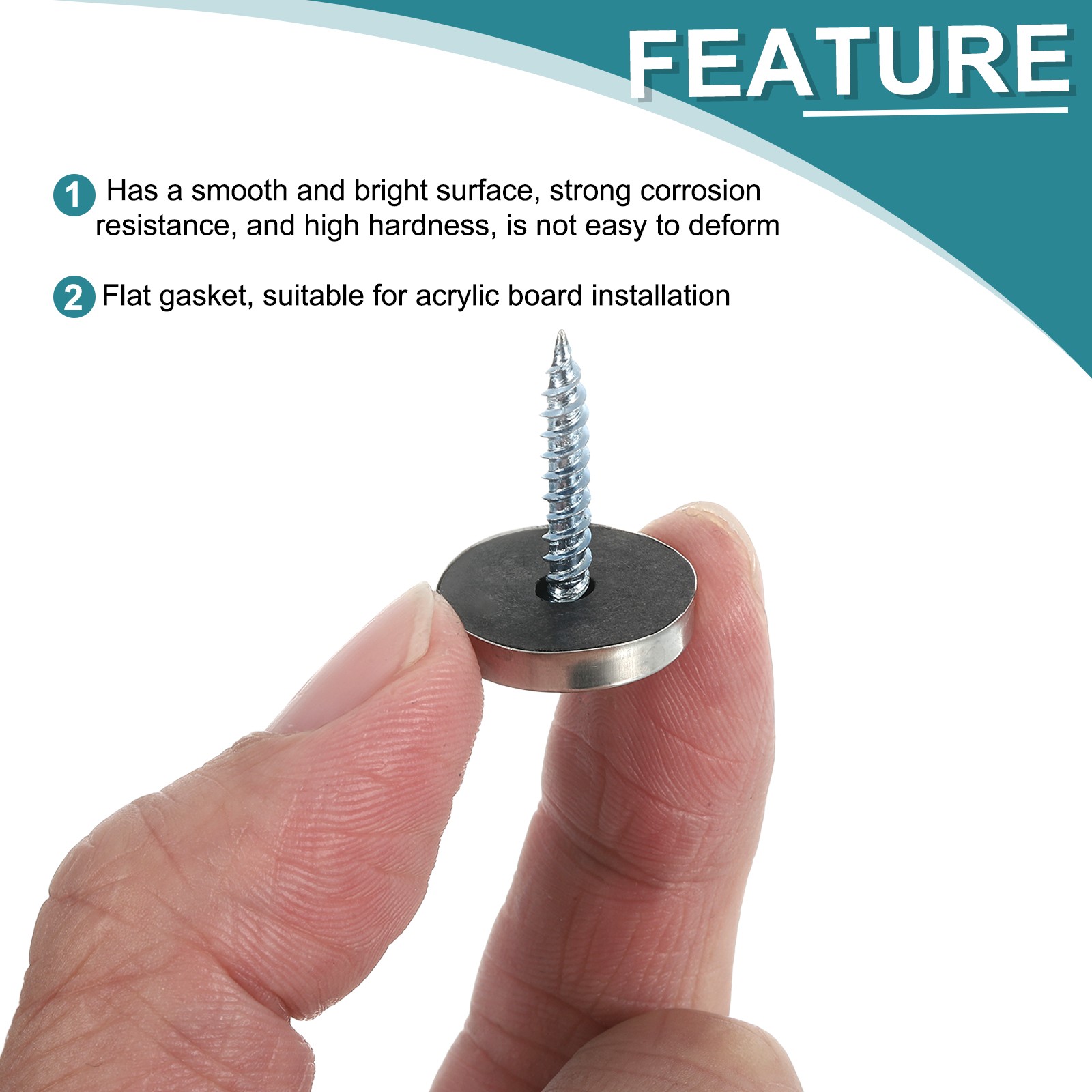 24pcs Screw Covers Caps, 25mm Dia Stainless Steel Flat Gasket Mirror Screws
