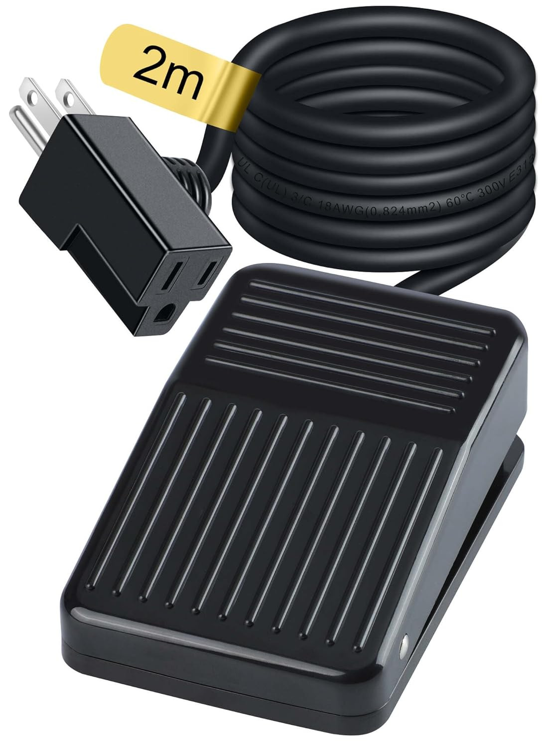 6.6ft/2m Momentary Foot Switch Pedal Normally Off Press and Hold to On UL-Listed