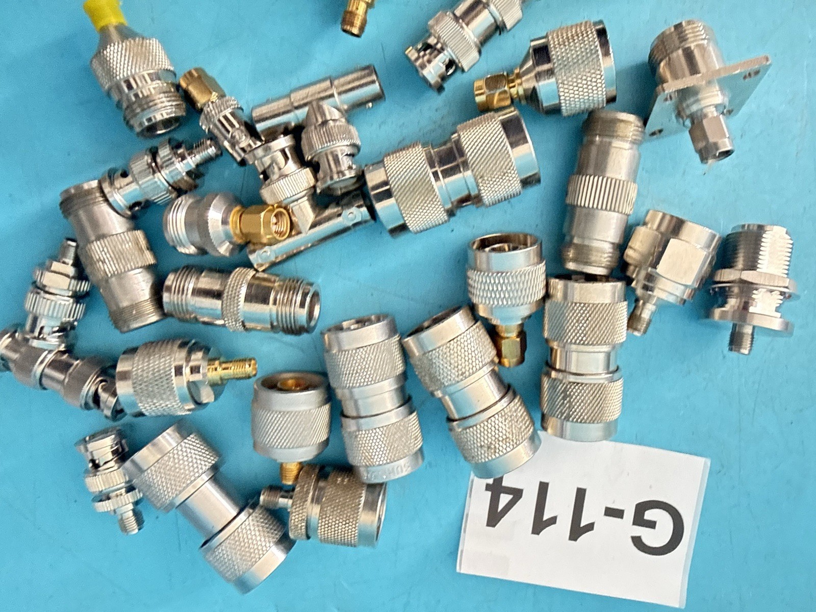 Lot of 29 Mixed RF Coaxial Connectors & Adapters Type N BNC SMA Panel Mount T Us