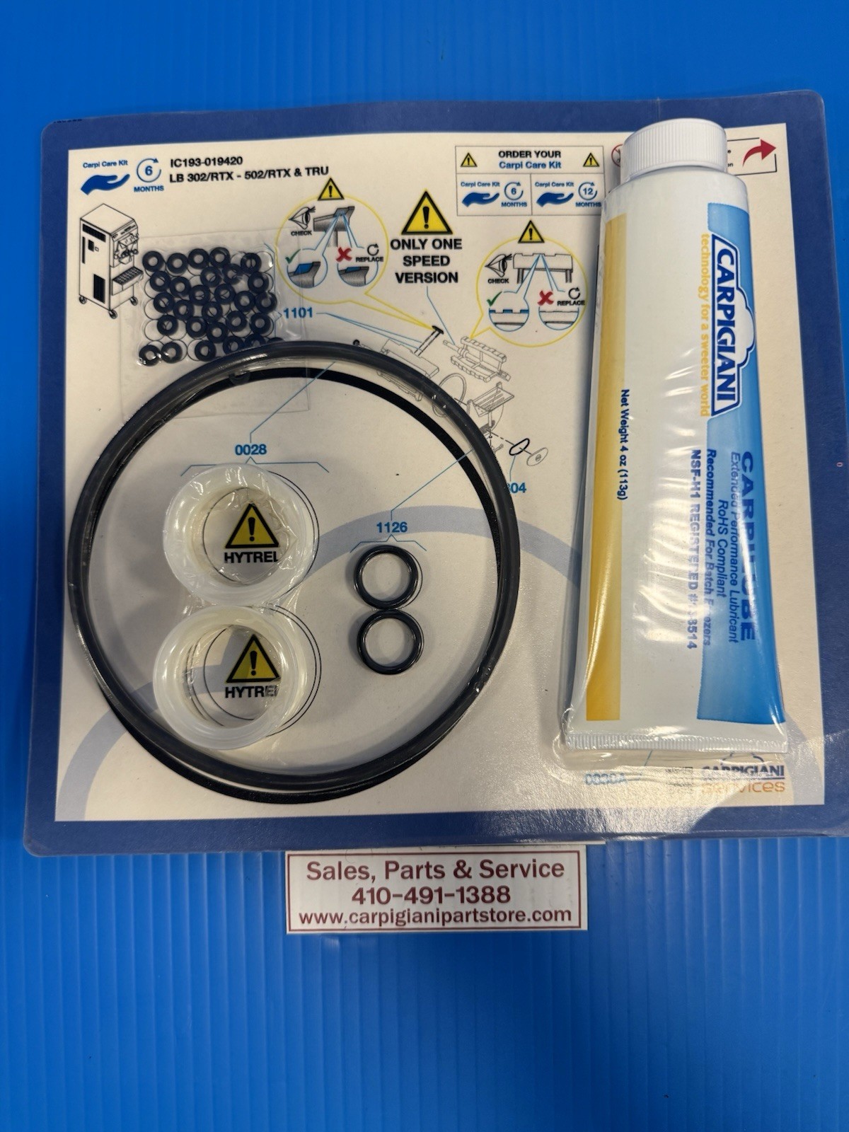 Carpigiani Parts Batch Freezer LB 302 RTX 6 Months Carpi Care Kit