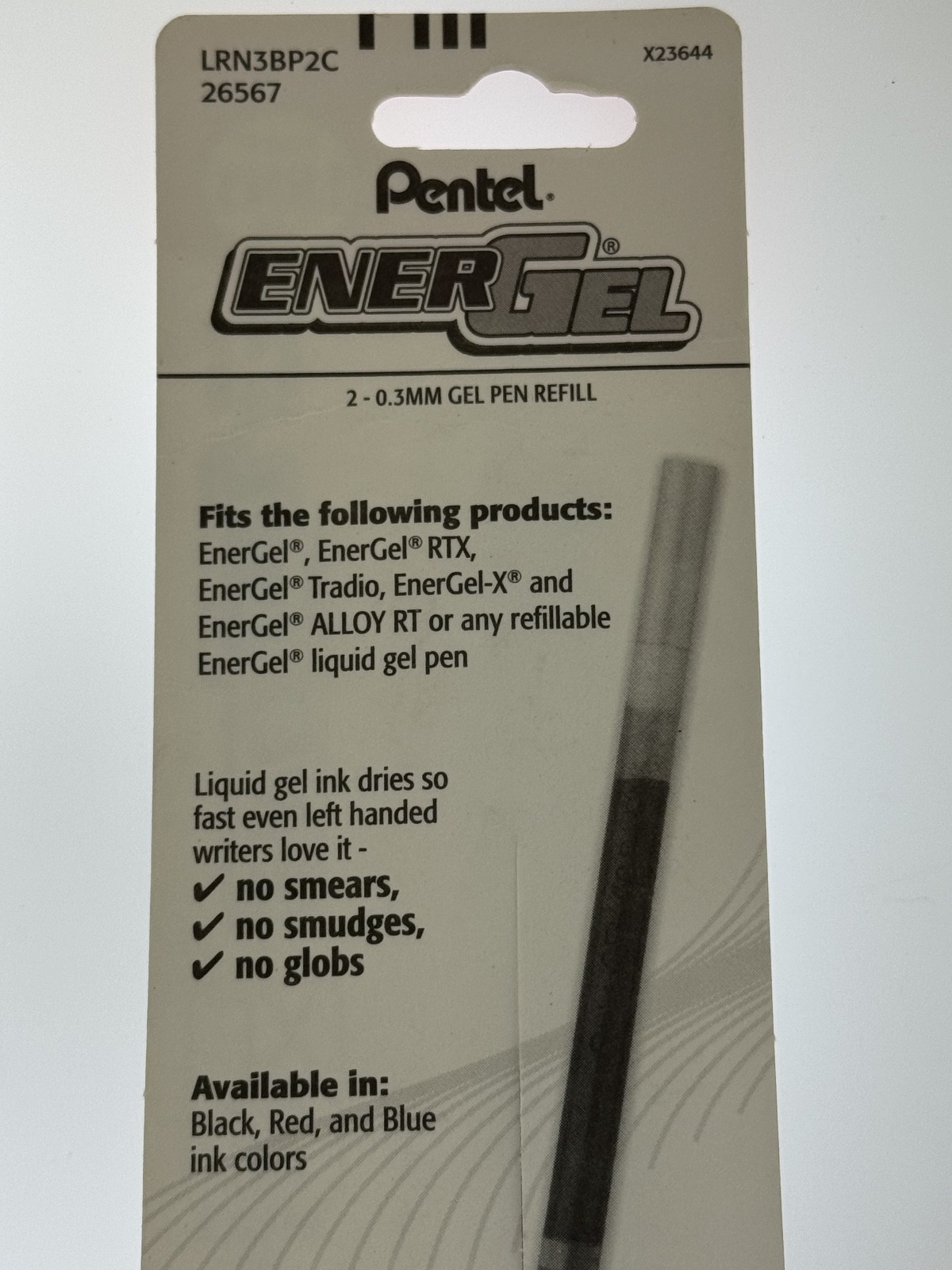 2×3 Pentel EnerGel Pen Refill Metal Tip Liquid Gel Ink BLUE EXTRA FINE XF 0.3MM
