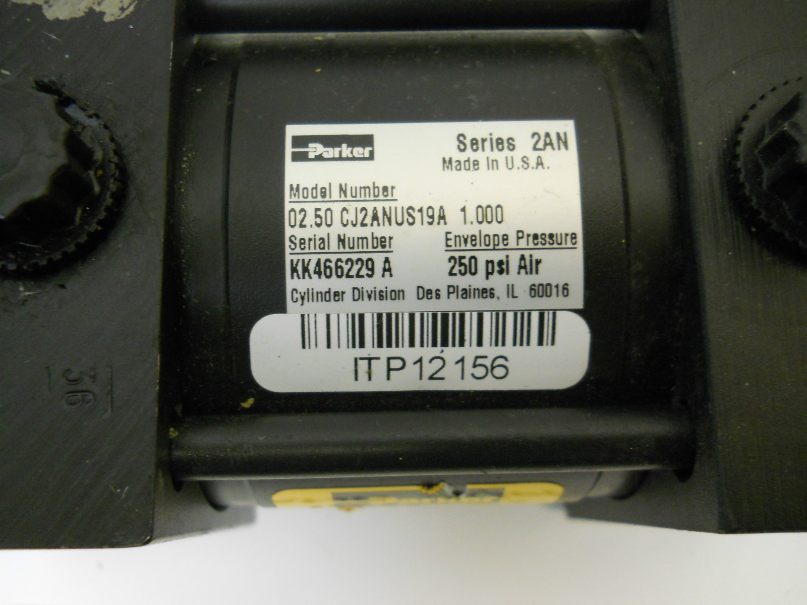 PARKER 02.50 CJ2ANUS19A 1.000 PNEUMATIC CYLINDER 2.5 BORE 1″ STROKE NEW NO BOX