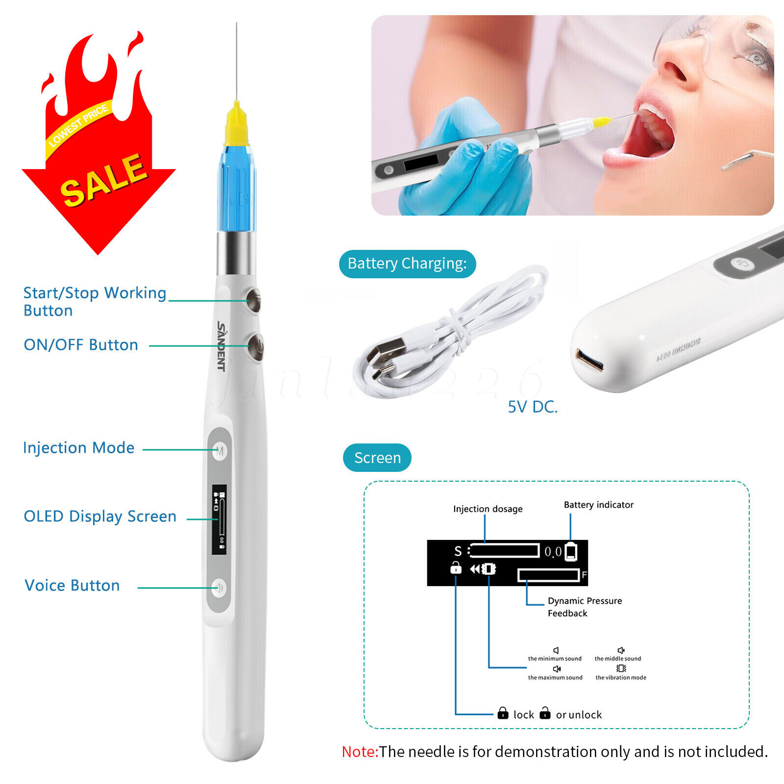 Dental Painless Oral Electronic Anesthesia Delivery Device Pen