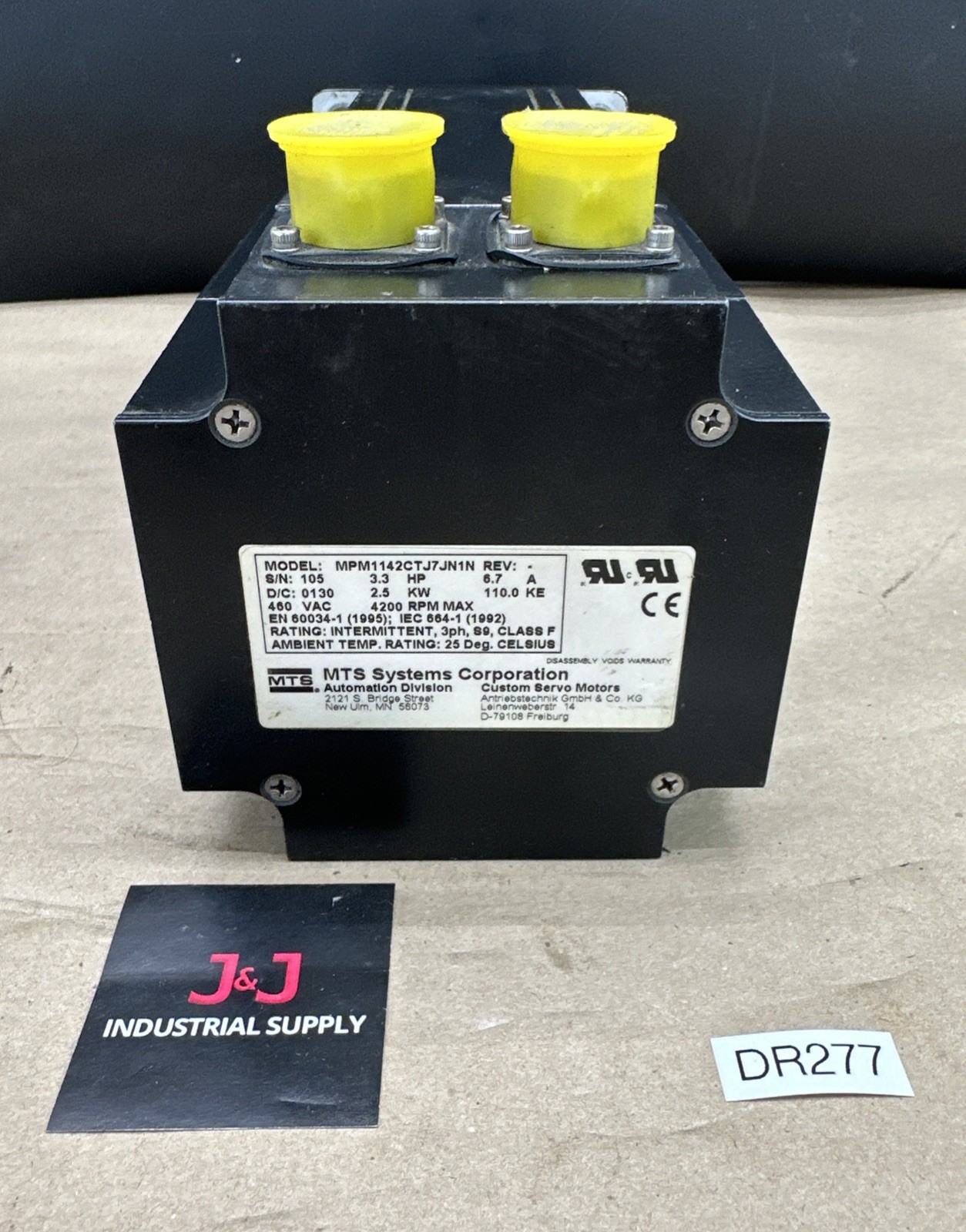 MTS MPM1142CTJ7JN1N Servo Motor 480VAC 4200RPM 3.3Hp / 2.5kW 110.0 KE | PREOWNED