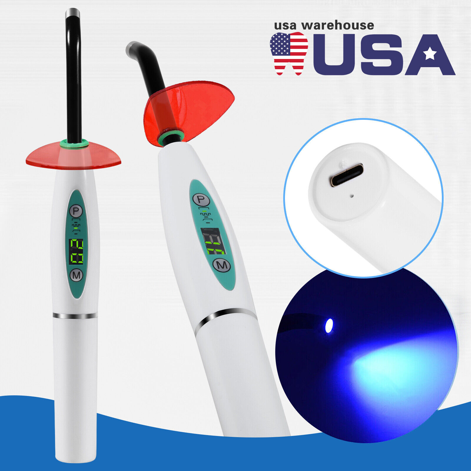 Dental LED Curing Light Cure Lamp Wireless Cordless Resin Woodpecker Style LA
