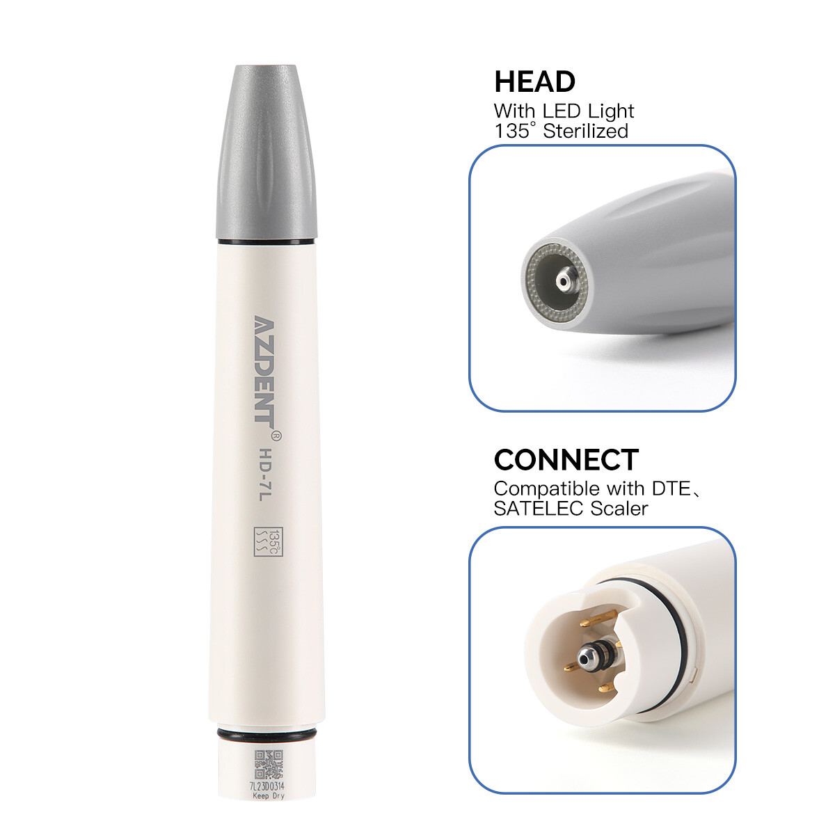 Dental HD-7L LED Ultrasonic Piezo Scaler Handpiece Fit SATELEC