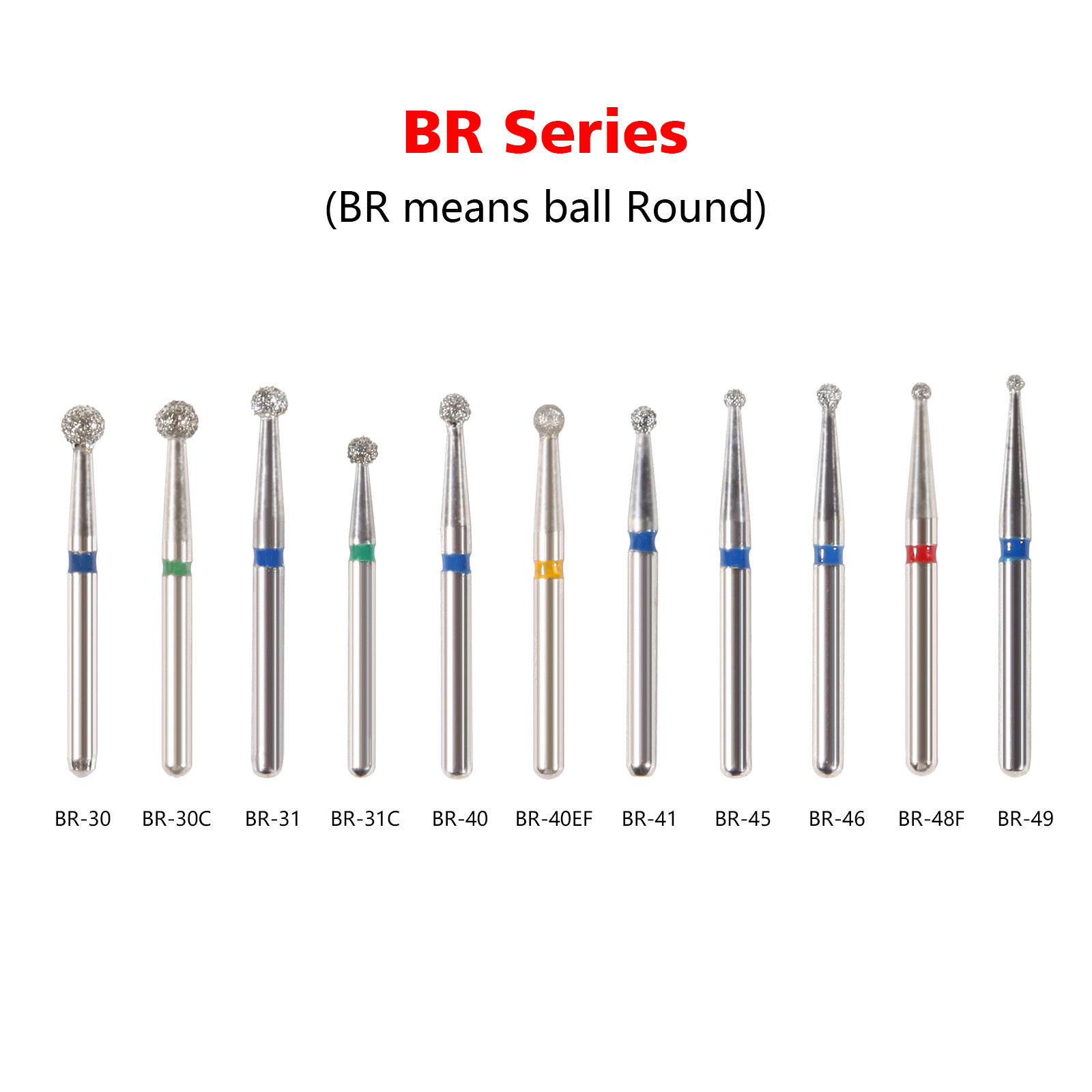 100pcs Dental Diamond Burs FG 1.6mm bur for High/Fast speed handpiece SANDENT po