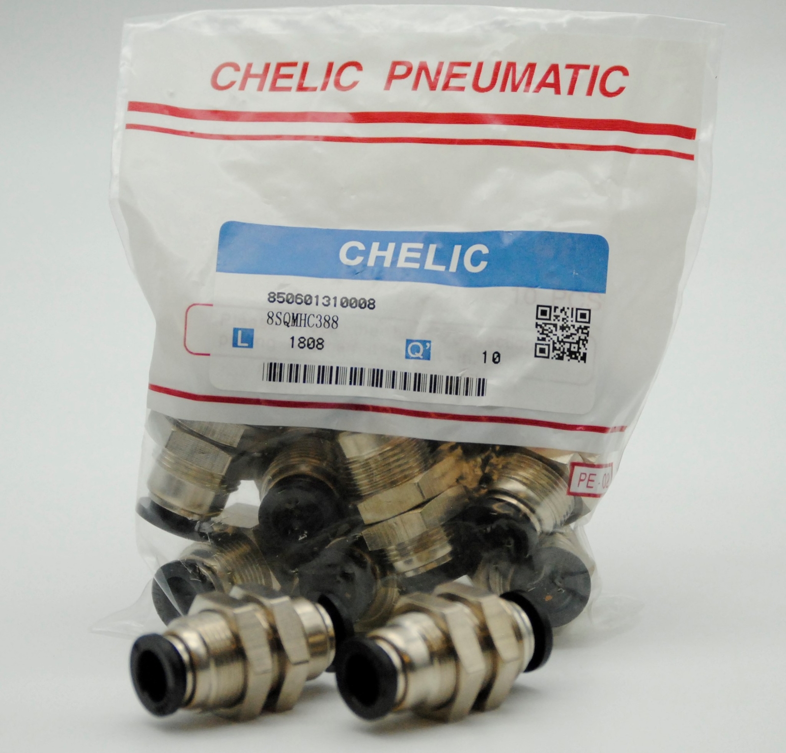CHELIC SQMH-C3 8-8 Bulkhead union Push to connect Fitting (10 PCS PER BAG)