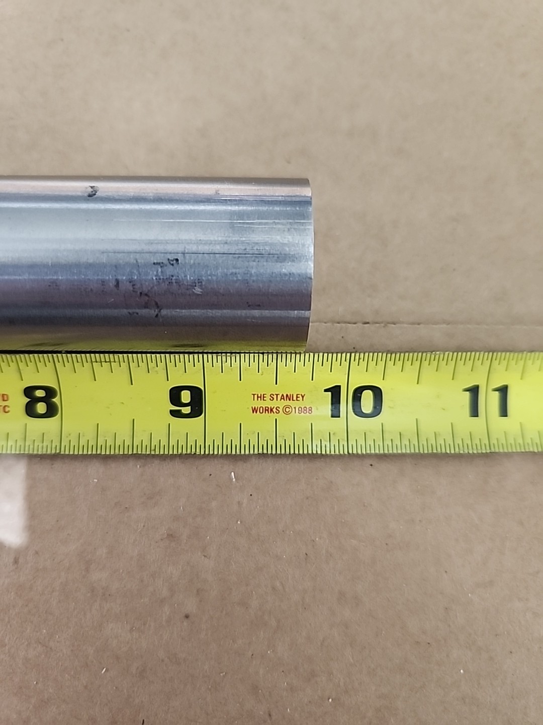 (Tag C72) 1.125″ Dia Titanium Round Rod x 9+” Inch Long 6AL4V-ELI Medical Grade