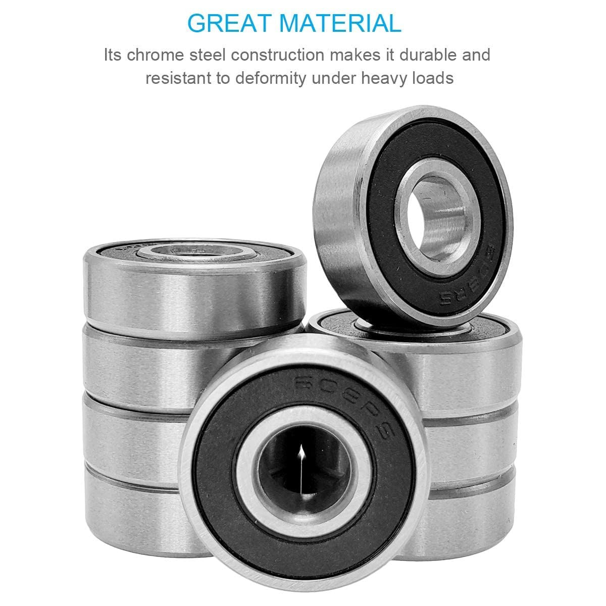 20 PCs Ball Bearings 8X22X7Mm Double Rubber Sealed Miniature Deep Groove 608-2RS