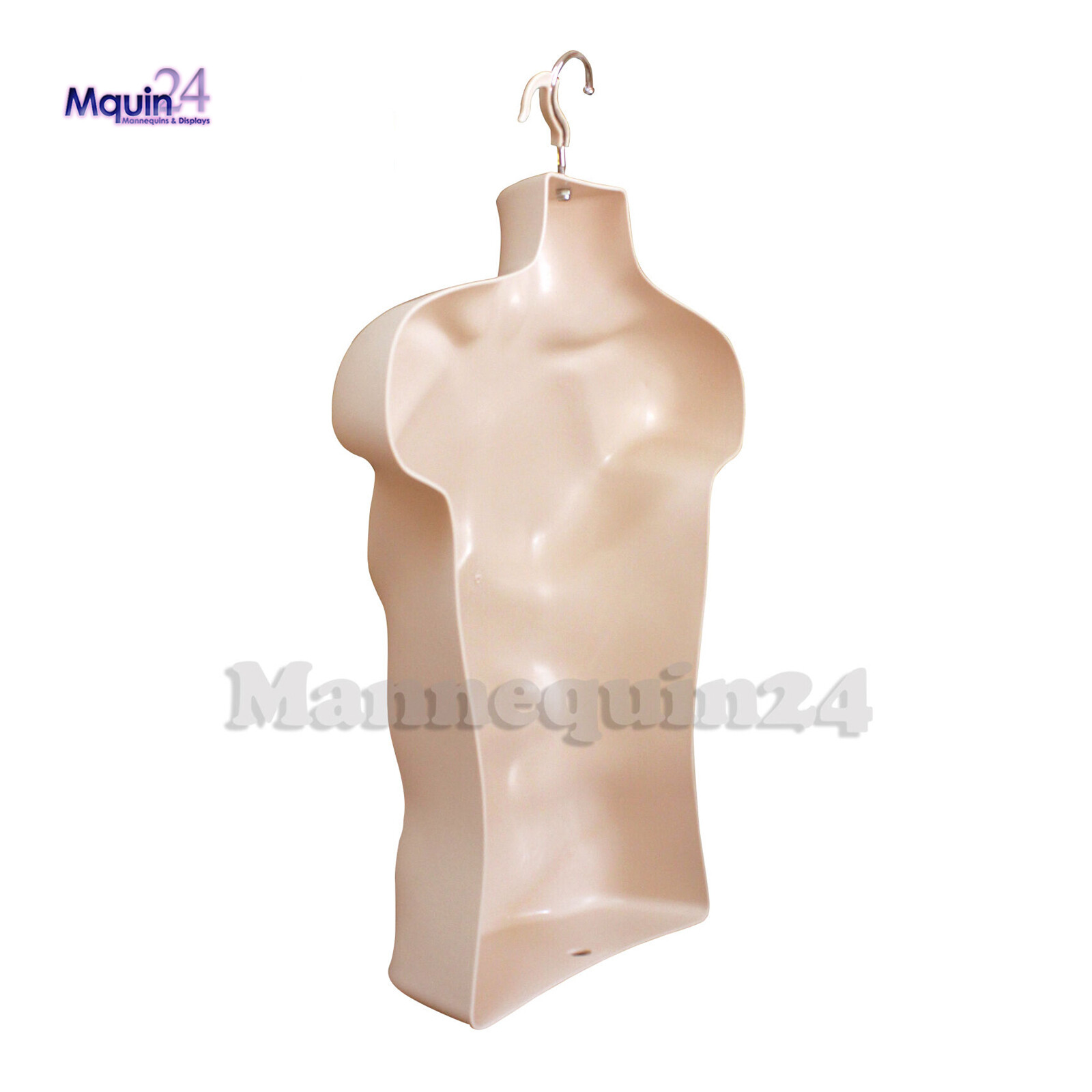 BLACK & FLESH MALE MANNEQUIN TORSOS SET +2 STANDS + 2 HANGERS MEN’s DRESS FORMS