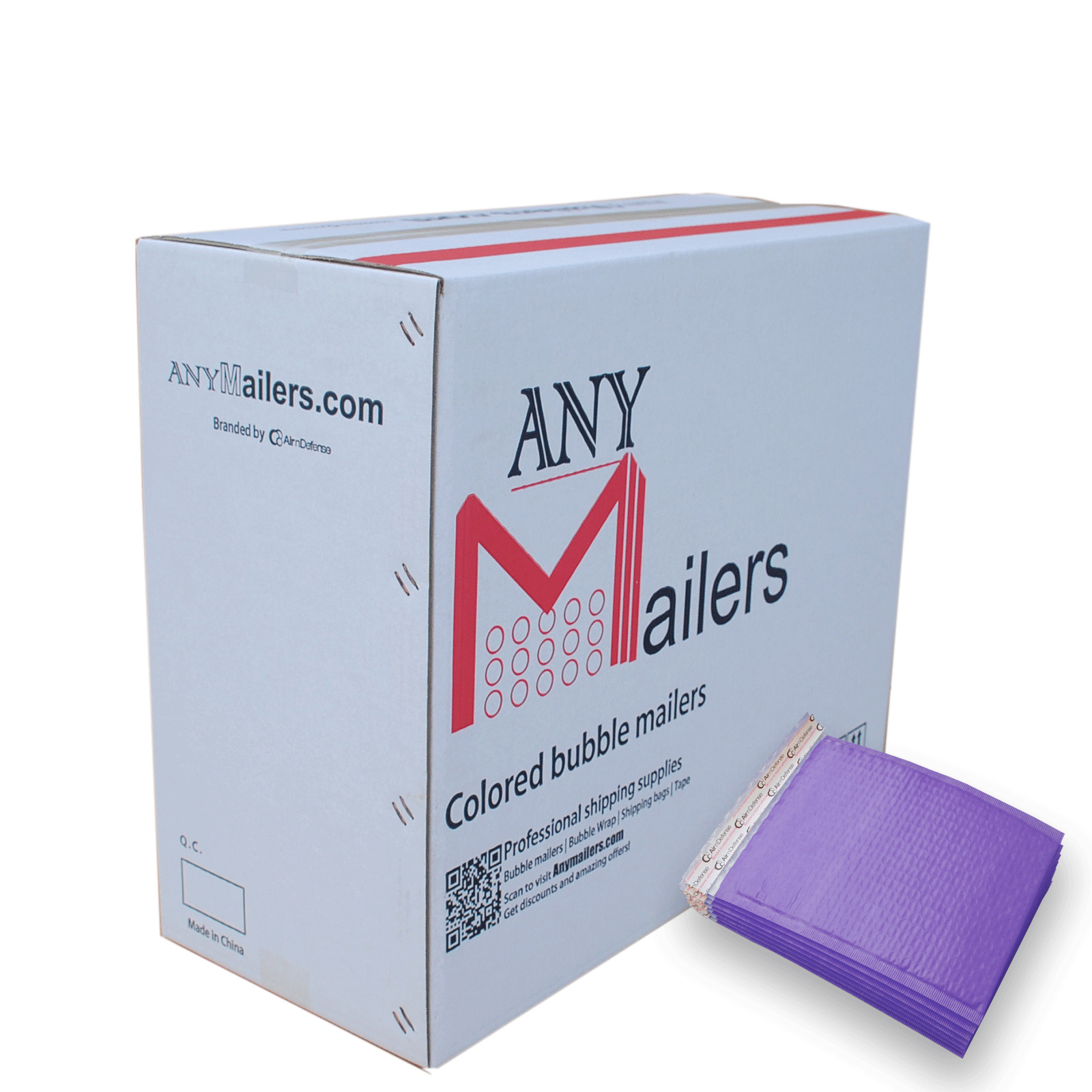 AirnDefense 500 #0 6.5X10″ Purple Poly Bubble Mailers Shipping Padded Envelope