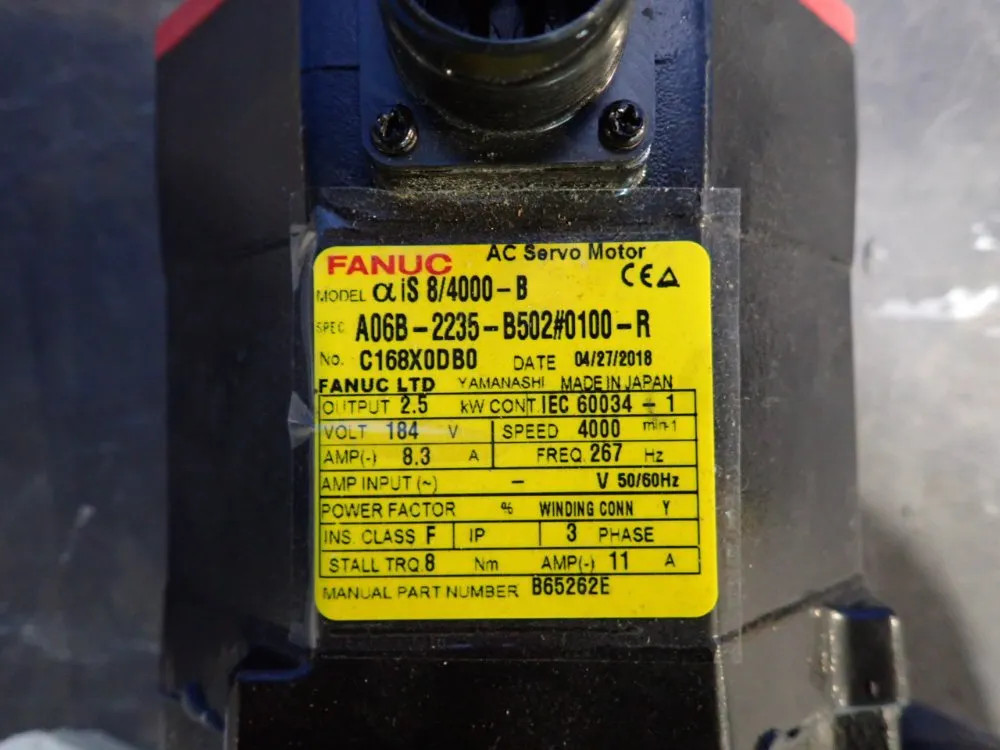 FANUC A06B-2235-B502#0100-R SERVO MOTOR 4000 RPM 12250270921