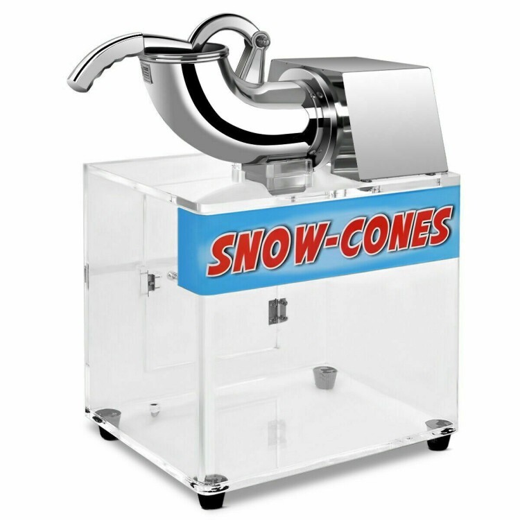 Electric Cone Ice Shaver Machine Snow Crush Stainless Steel Dual Blade Smoothie
