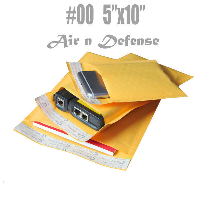 5000 #00 5×10 Kraft Bubble Padded Envelopes Mailers Shipping Bags AirnDefense