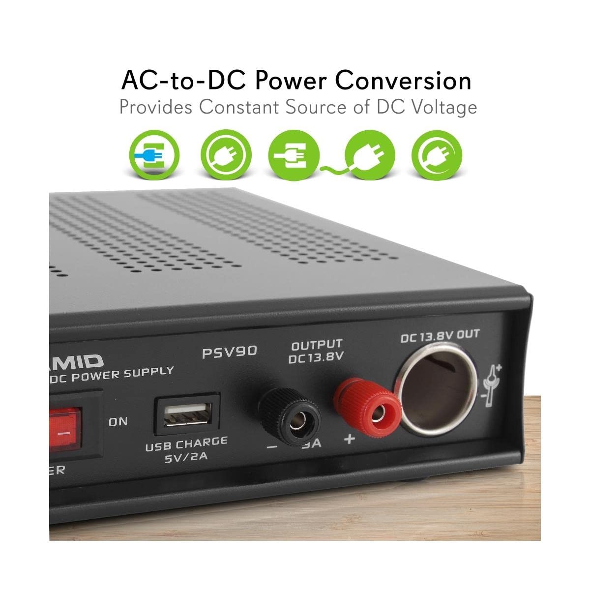 Pyramid Universal Compact Bench Power Supply – 9 Amp Regulated Home Lab Black