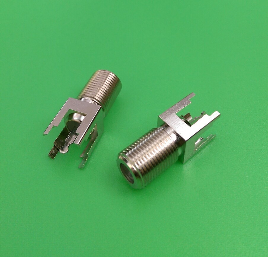 (2 PCS) F Female Straight PC Board PCB Mount Long Type Connector – USA Seller