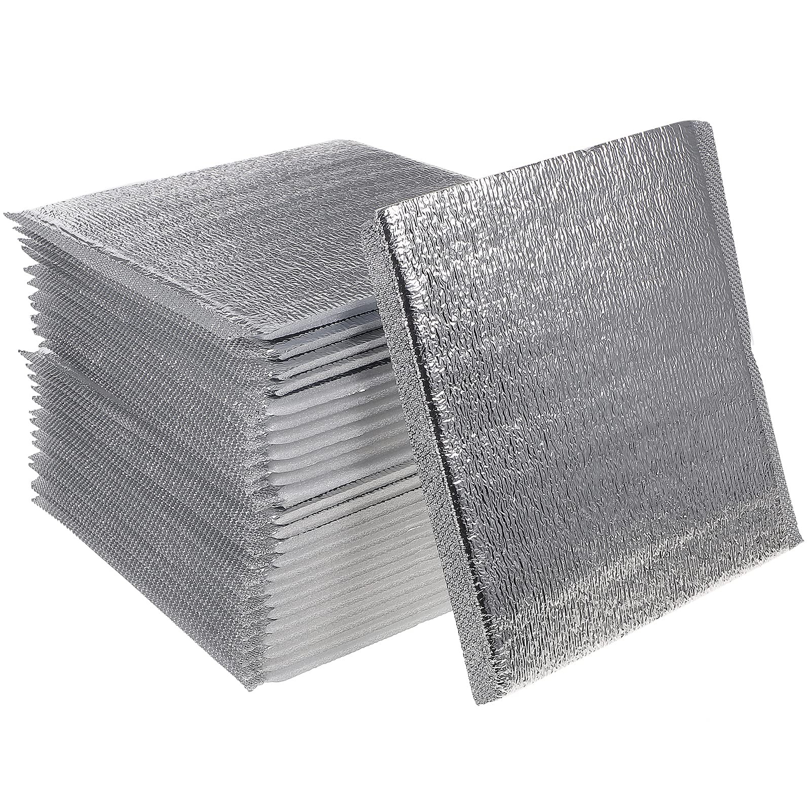 50PCS 20x20CM Insulated Shipping Bags, Reusable Thermal Box Liners, Metalized