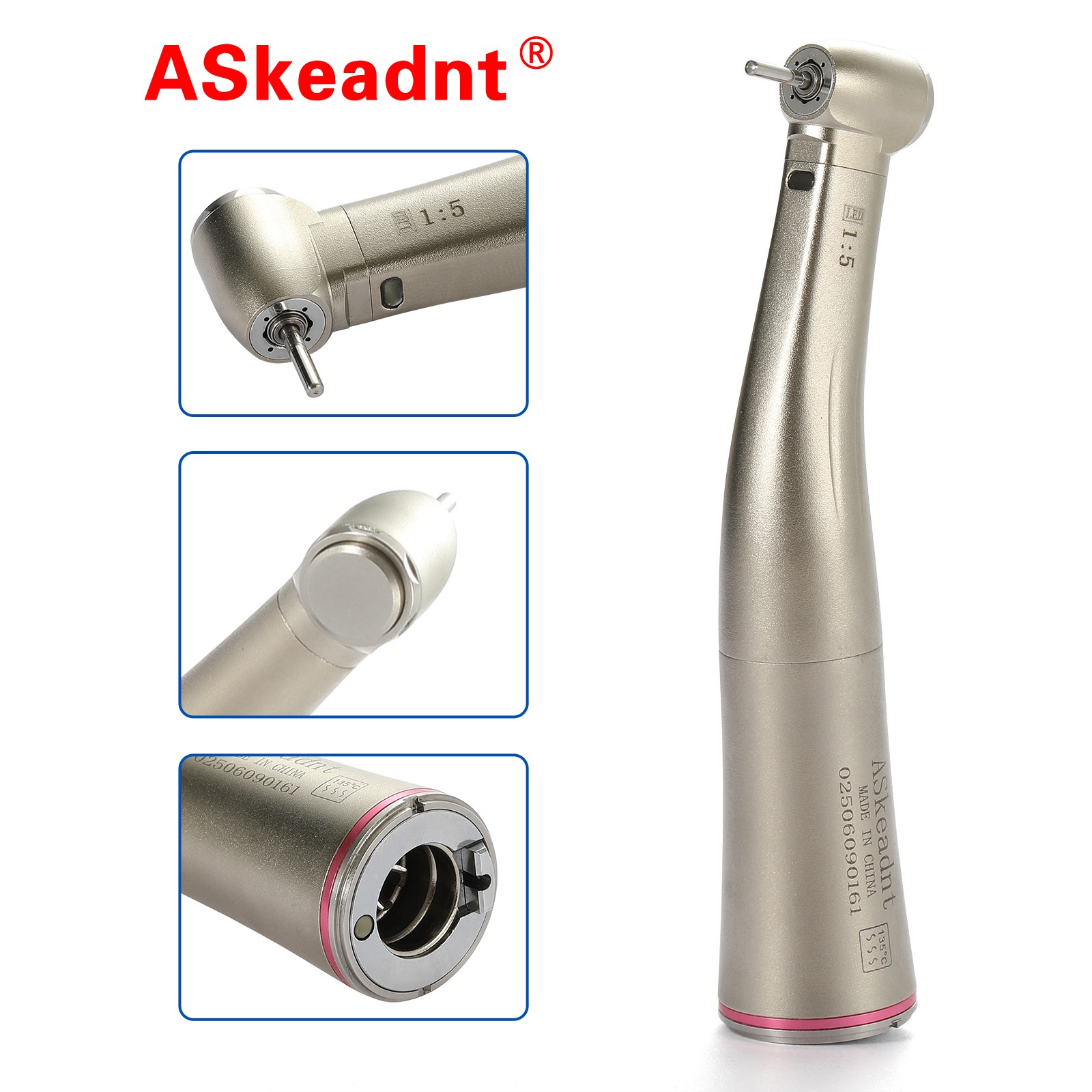 NSK Style Dental LED 45° Degree Surgical High Speed Handpiece Push Button 4 Hole