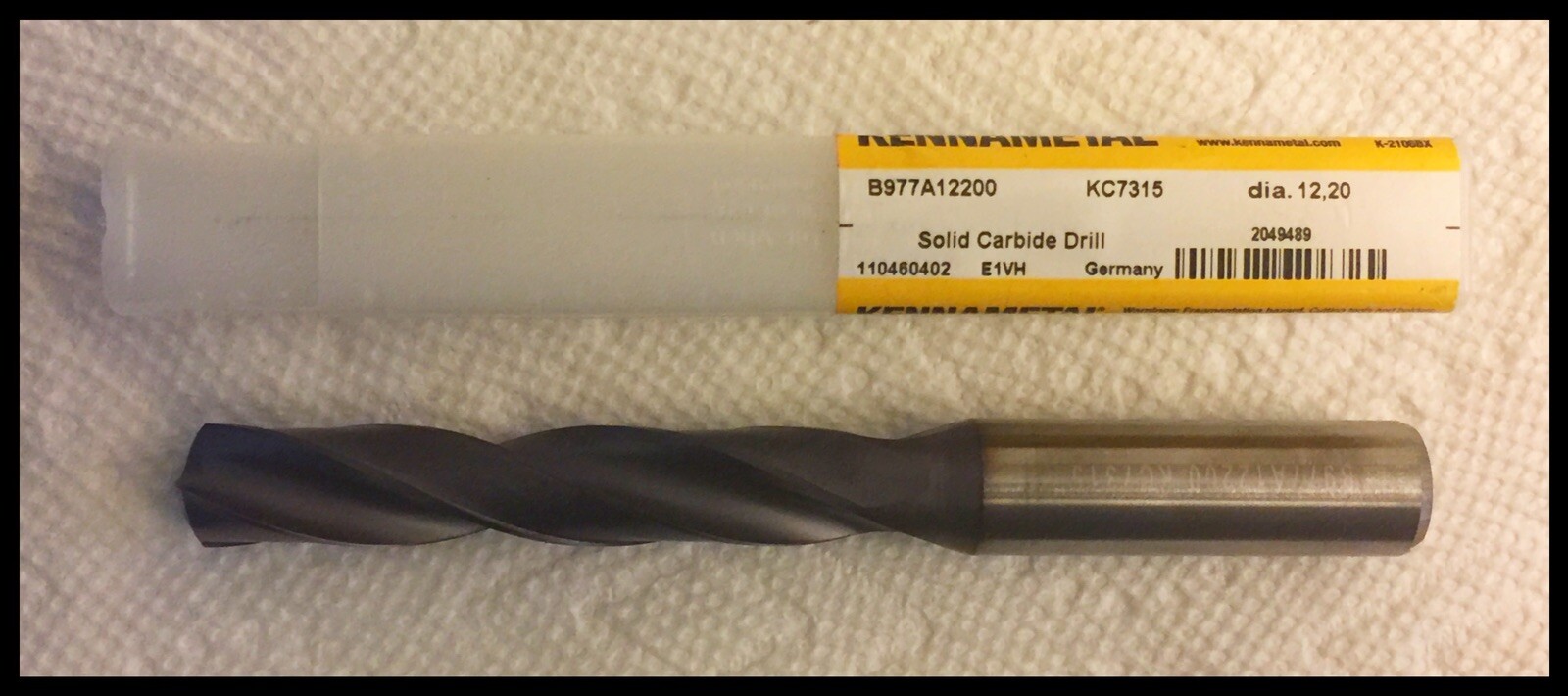 Kennametal B977A12200 KC7315 12.200MM 5X Ø UNIVERSAL Carbide Drill TiAlN COATED