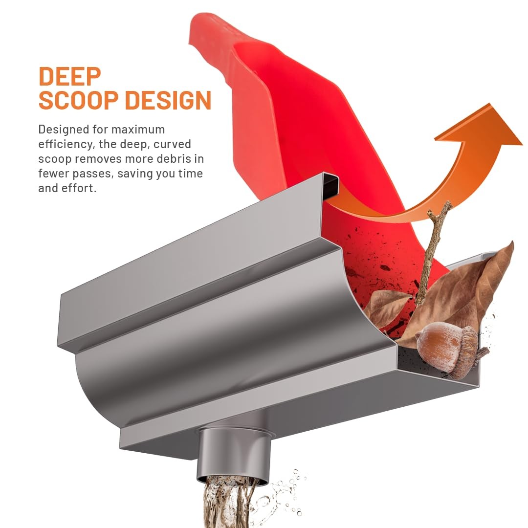 Gutter Scoop Cleaning Tools – Easy Removal of Leaves and Dirt – Deep Curved…