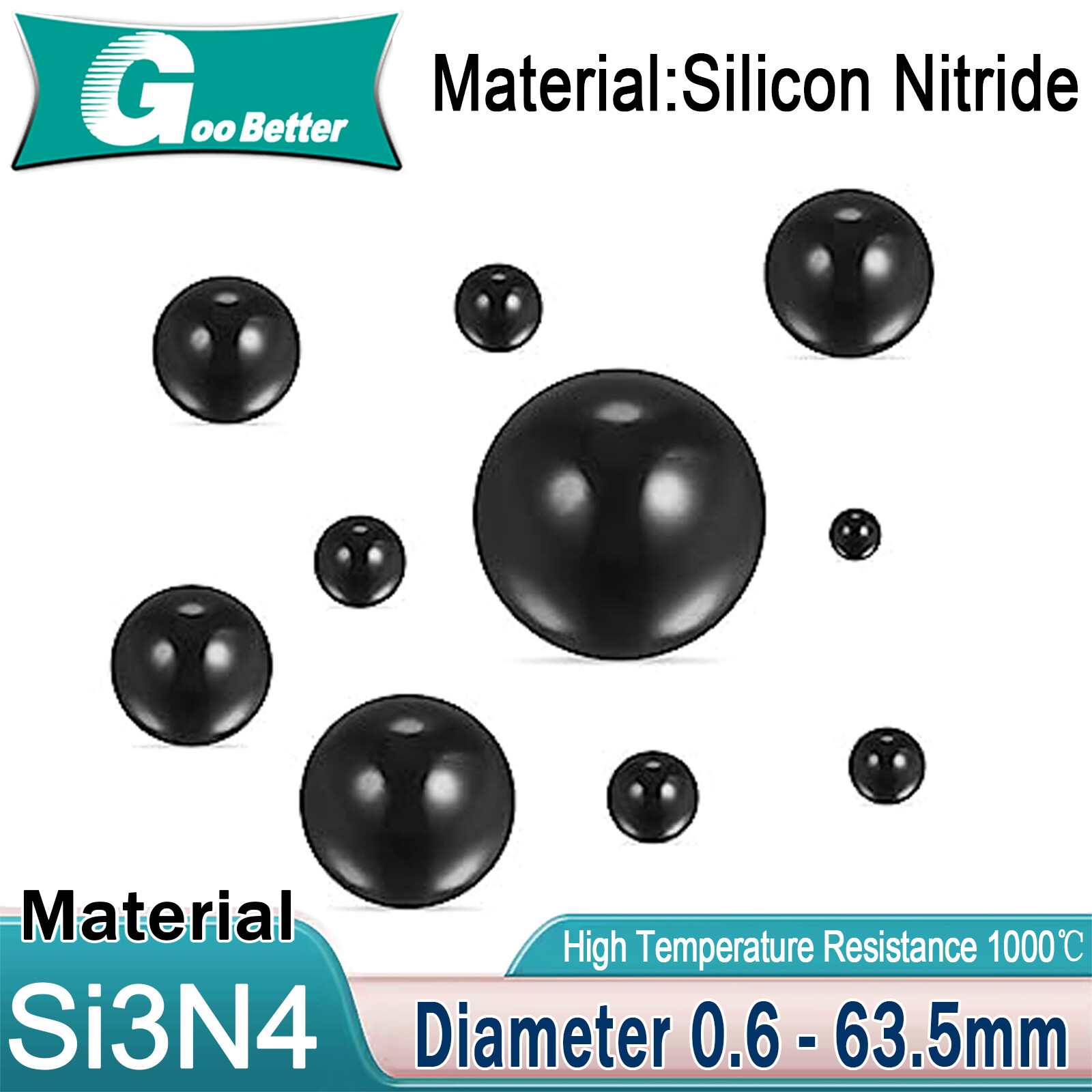 Silicon Nitride Ball Si3N4 0.6mm – 63.5mm Diameter Polish Ceramic Balls Grade 5
