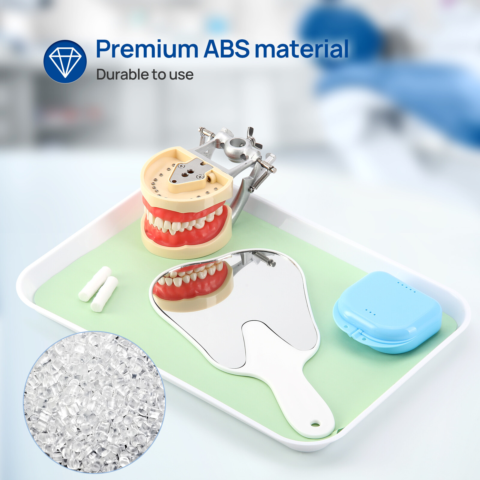 JMU 2Pcs Dental Tooth Shaped Mirror Handheld Molar Tooth-shape Patient Face