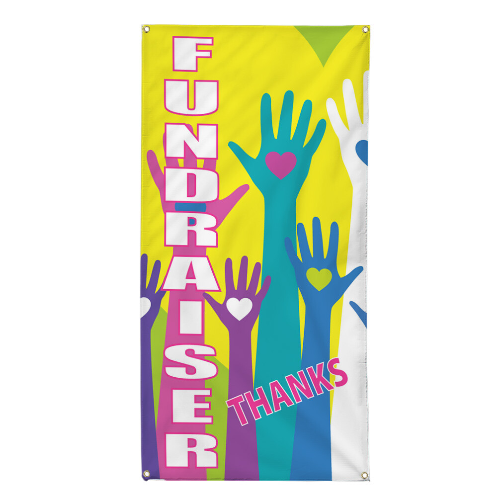 Vertical Vinyl Banner Multiple Sizes Fundraise Thanks B Business Outdoor