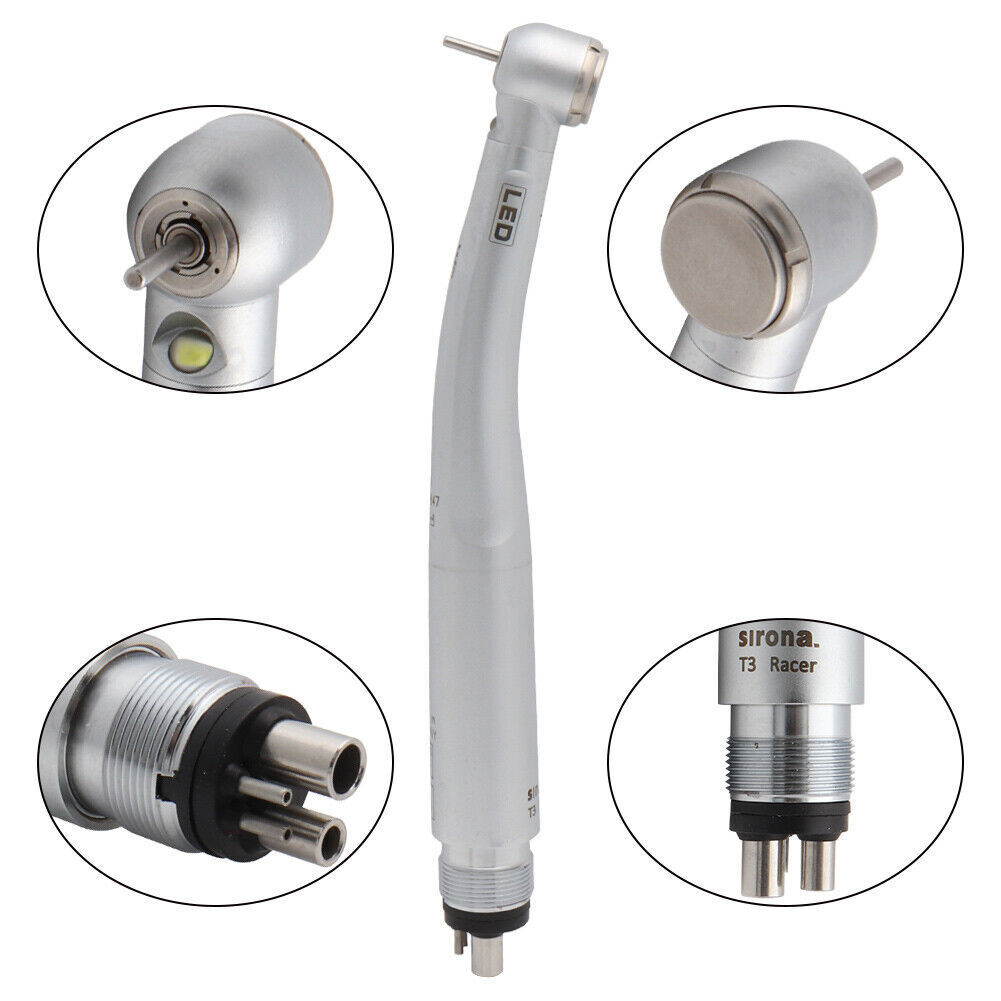 Sirona T3 Racer Dental High Speed Handpiece LED Fiber Optic Torque Push 2/4Holes