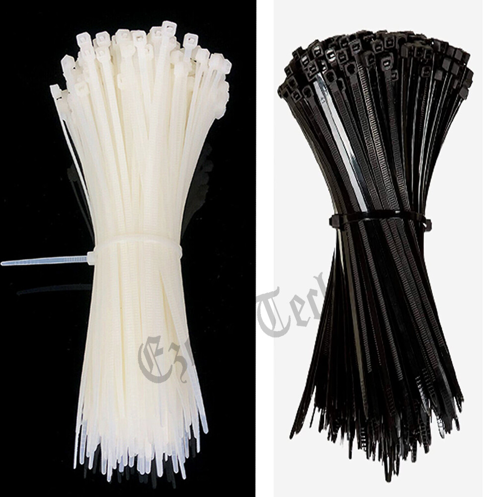 100-200Pcs Cable Ties 4″ / 14″ Heavy Duty Nylon Wrap Wire Zip Ties UV Resistant