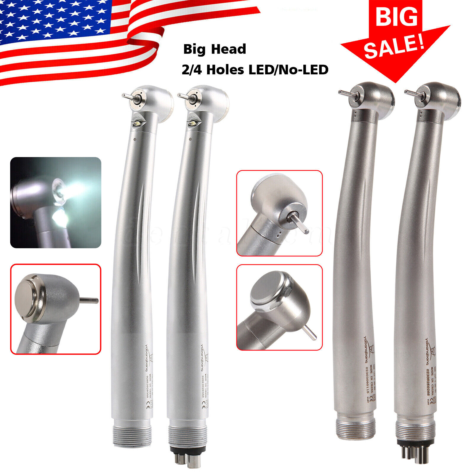 Dental (LED E-generator) High Speed Handpiece Push Button 2Holes/4Holes Surgical