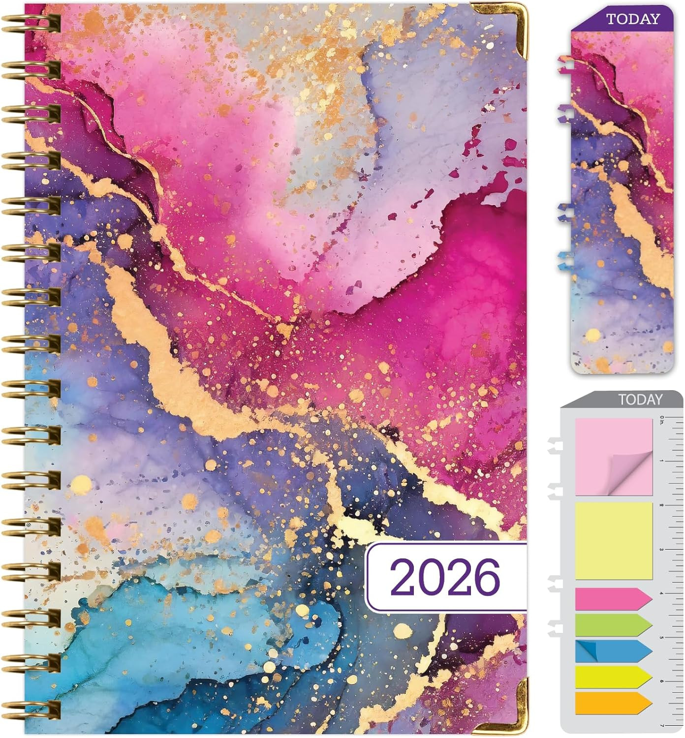 HARDCOVER 2026 Planner, 5.5″x8″: 14 Months (November 2025 – December 2026), Dail