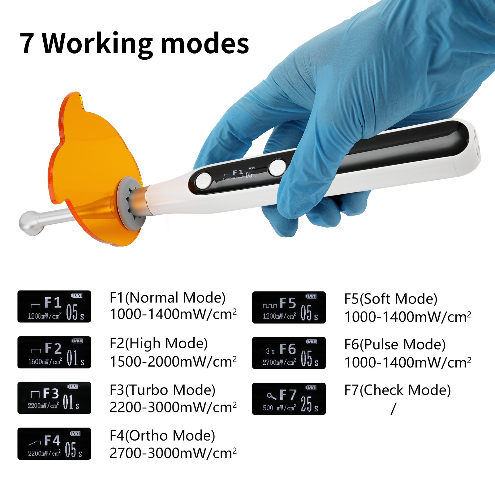 Dental LED Wireless Curing Light Lamp 1 Sec Cure 2500mW/cm2/3000mw/cm²