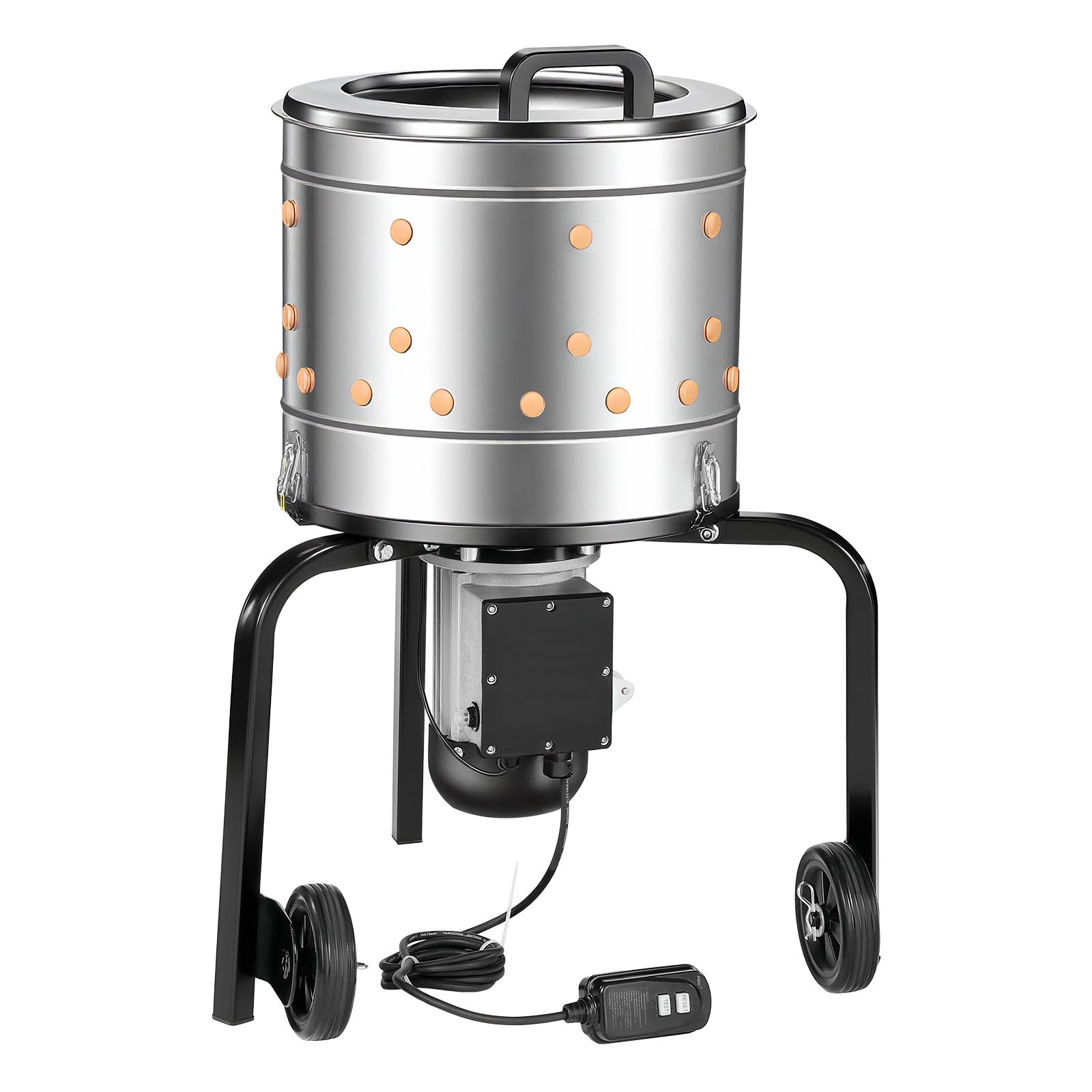 Uimoso 15.7″ Electric Poultry Plucker Machine 550W, 275RPM, 114 Fingers, Wheels