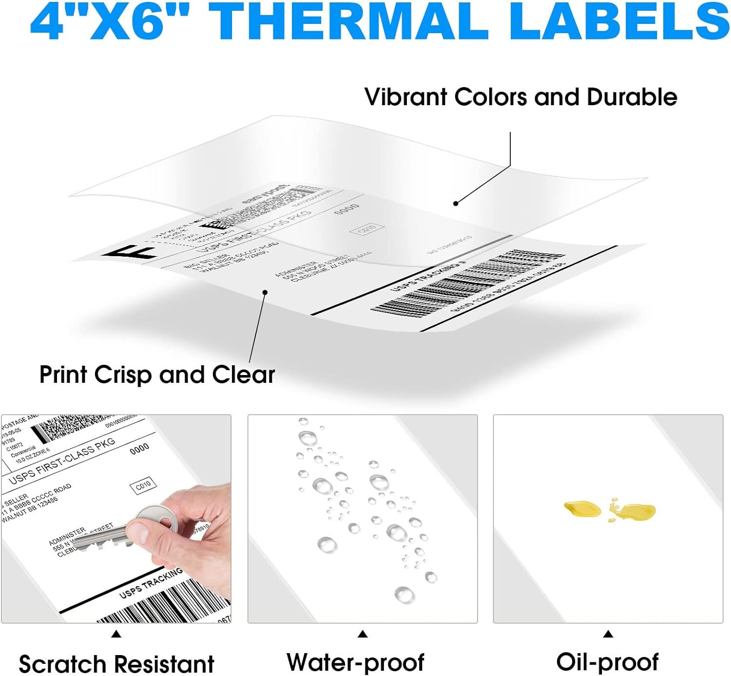 Fanfold 4″ x 6″ Direct Thermal Labels Perforated for Zebra Rollo MUNBYN Printers