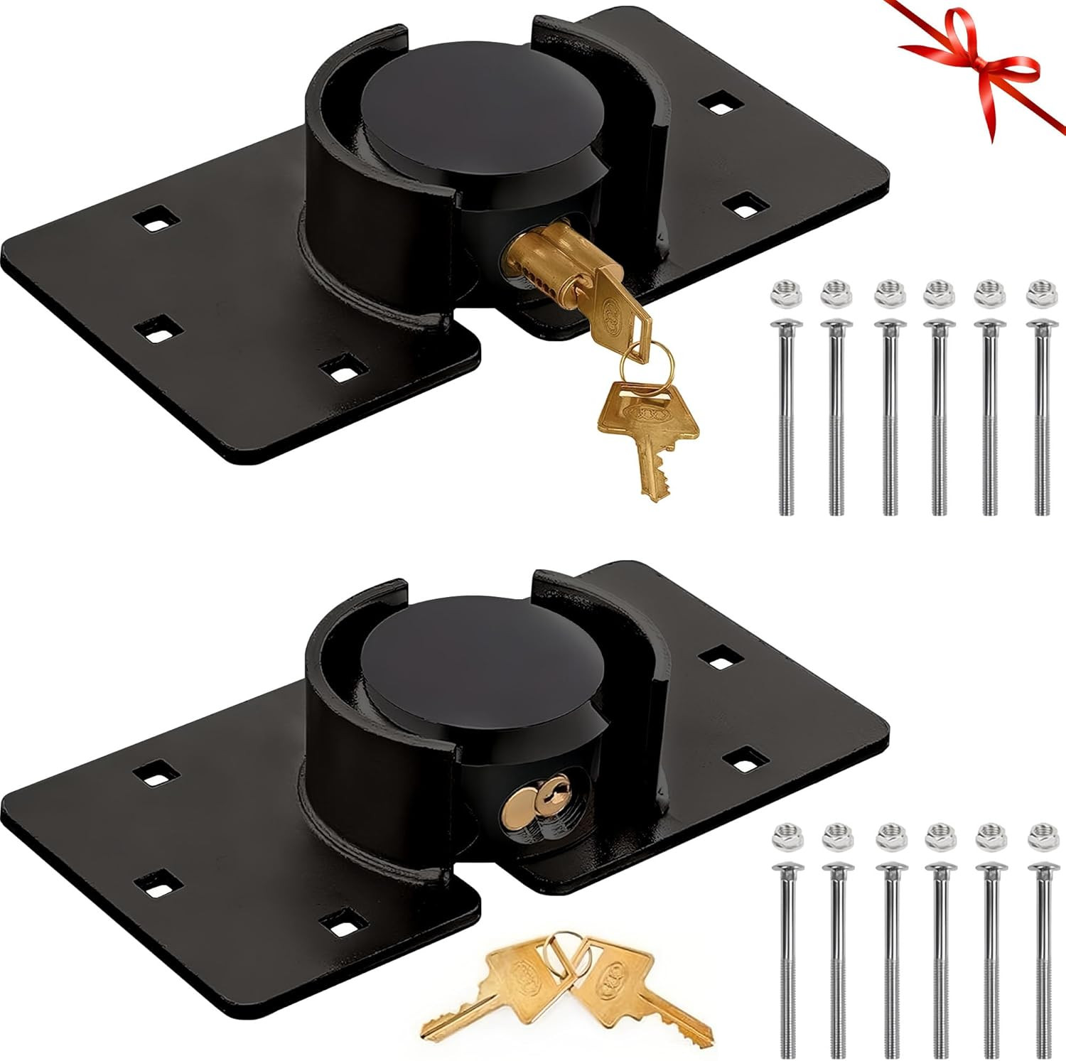 2 Pack Van Door Locks Keyed Alike, 73mm Heavy Duty Solid Steel Hidden Shackle Pa