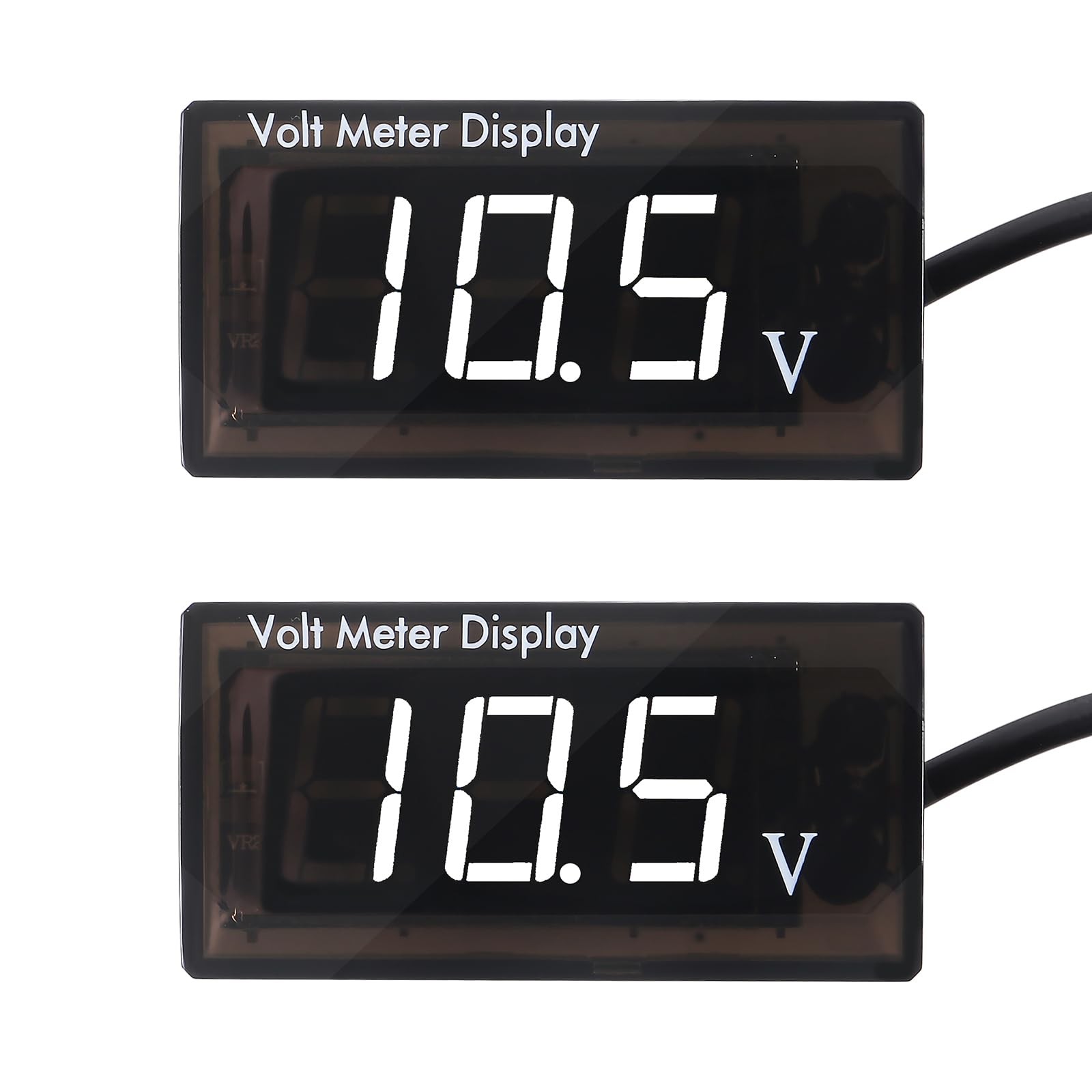 2 Pcs DC 12V Car Digital Voltmeter Gauge LED Display for Motorcycle Vehicle