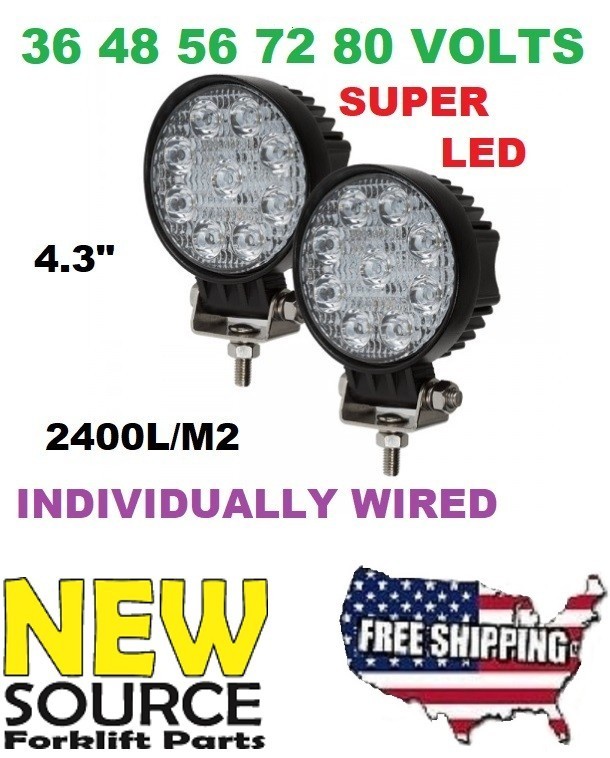 36 TO 80 VOLTS LED WORK LIGHT 9X3 W ELECTRIC VEHICLES / FORKLIFTS VHY47 PAIR
