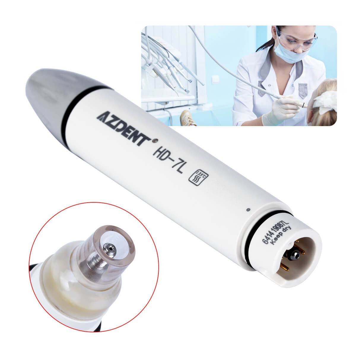 Dental HD-7L LED Ultrasonic Piezo Scaler Handpiece Fit SATELEC