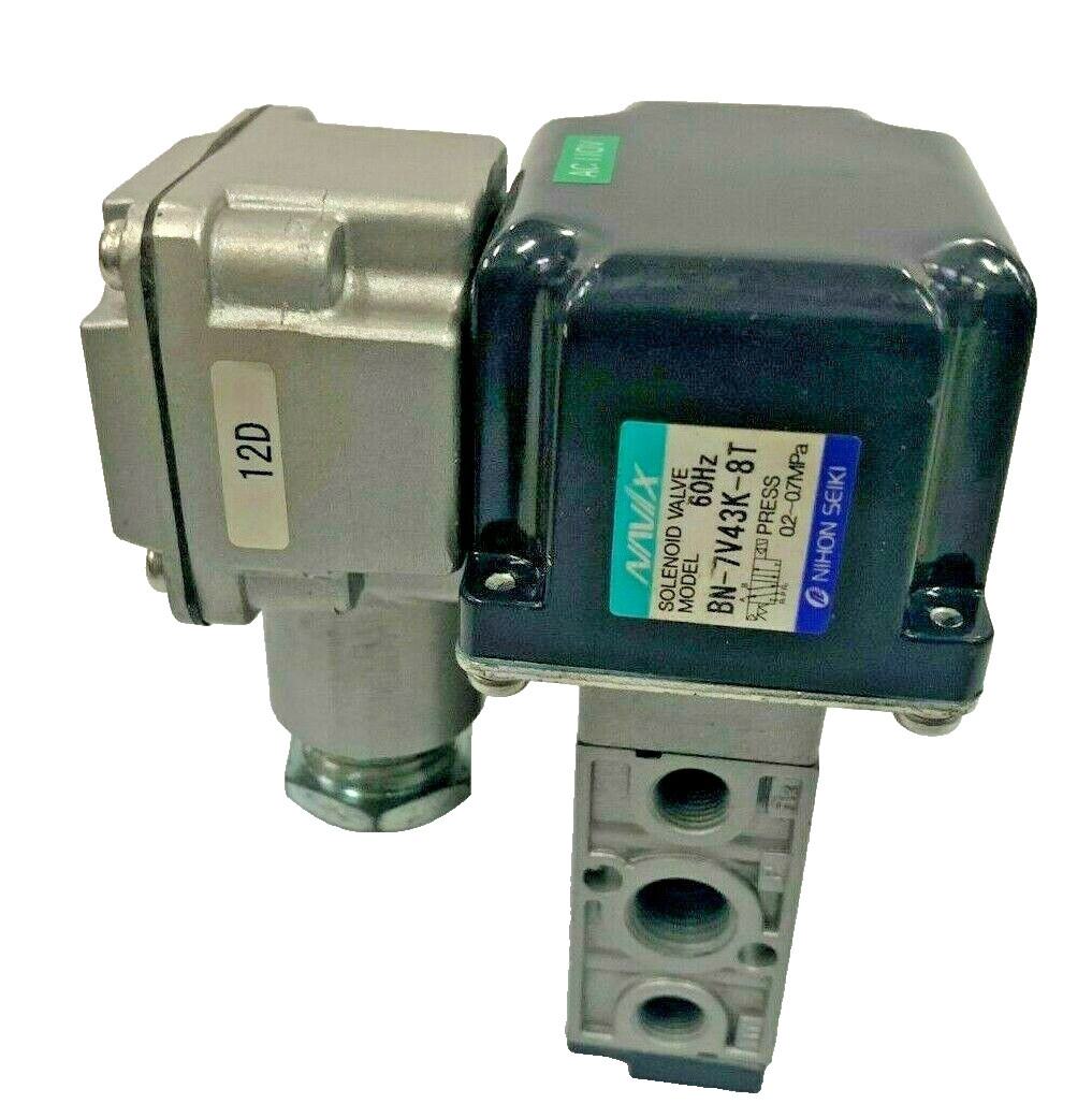 Niscon NIHON SEIKI BN-7V43K-8T 5/2-Way 1/4″ Air Solenoid Valve AC 110V / 60 Hz