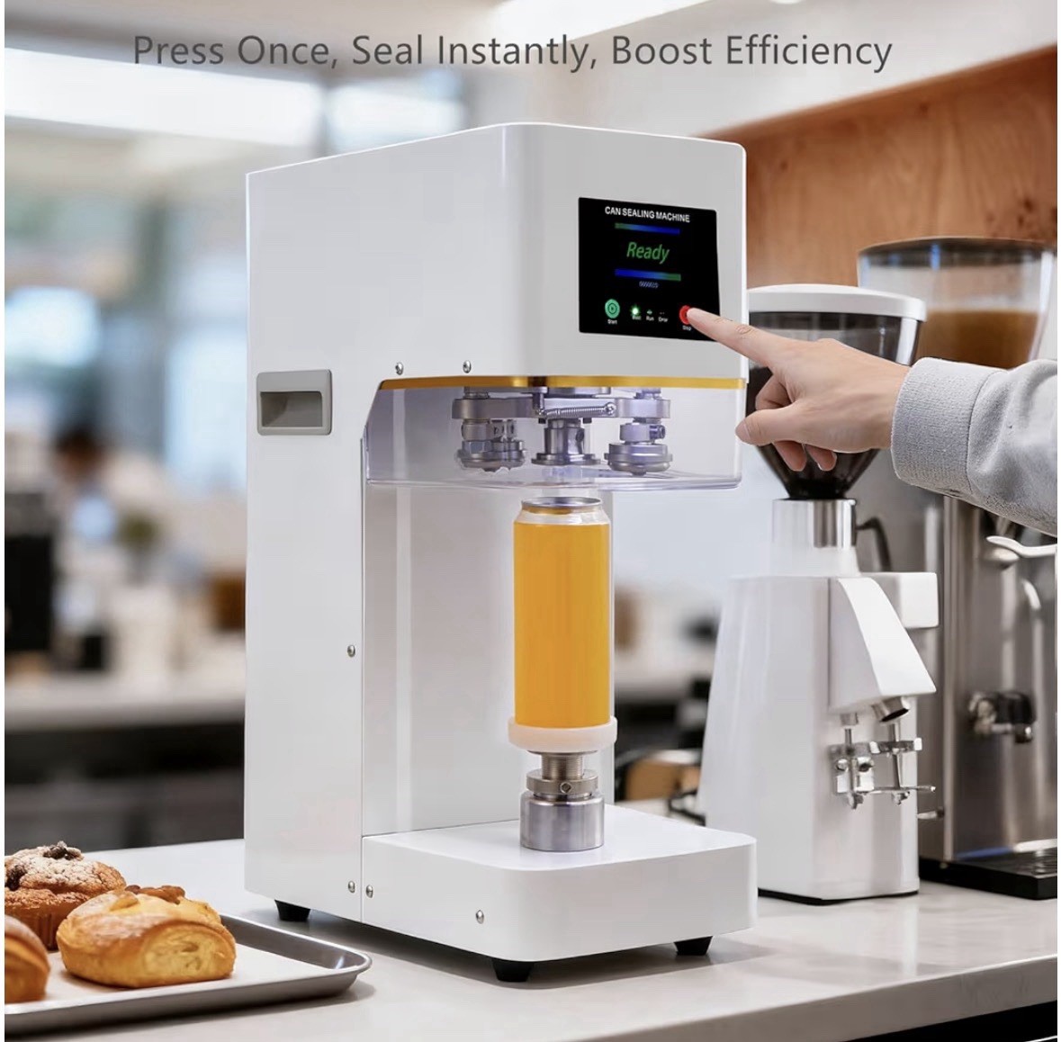 Intelligent Aluminum Caps Can Seamer Beverage Plastic Can Sealing Machine