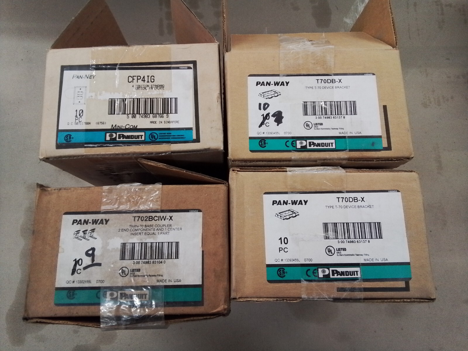 Lot Of panduit T702BCIW-X T70DB-X CFP4IG device Bracket Base Coupler Faceplate