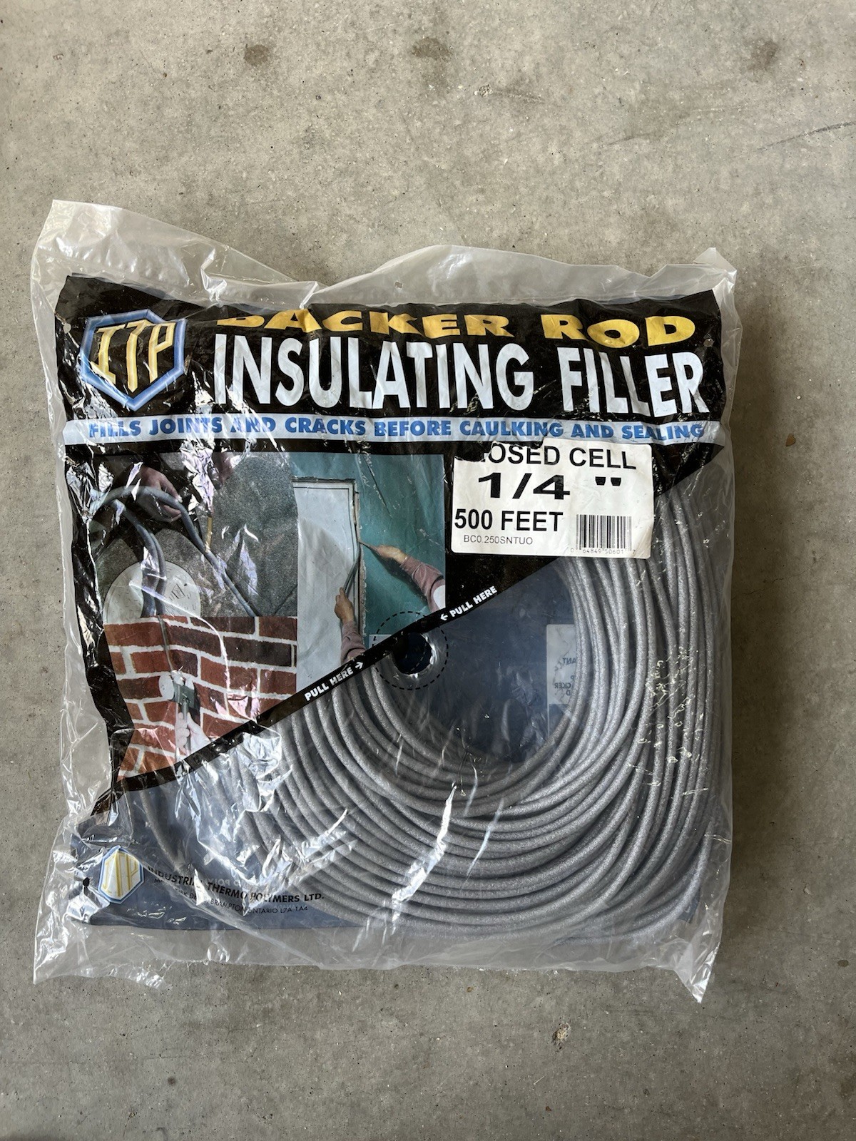 Industrial Thermo Polymers Closed-Cell Backer Rod Insulating Filler. Brand New